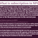 What is subscription in NPO-min