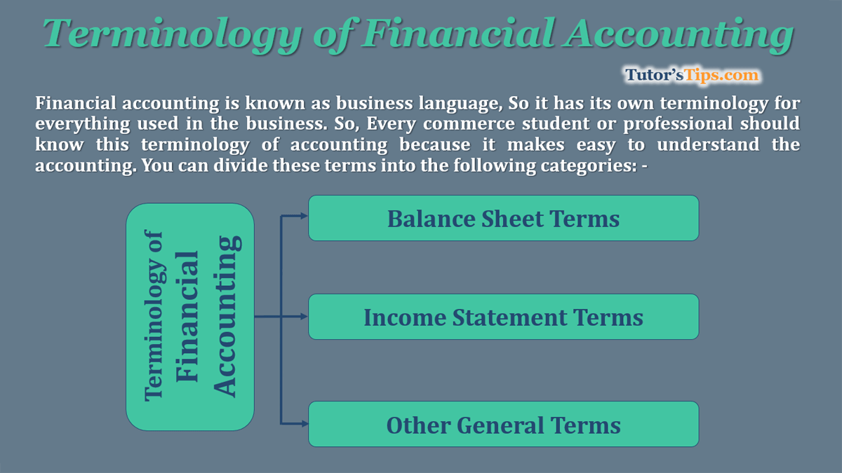 Terminologies of Financial Accounting